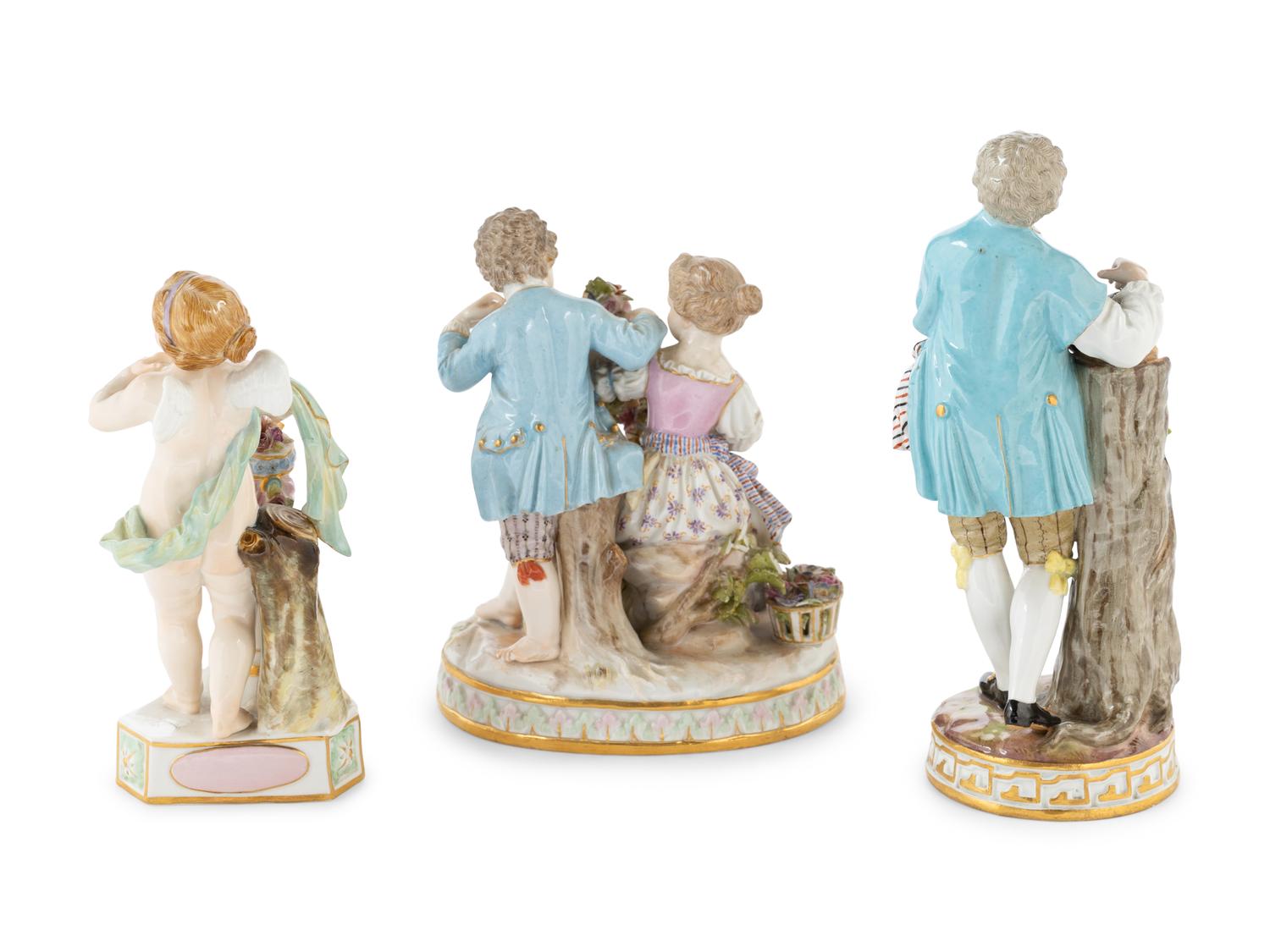 Three Meissen Porcelain Figures