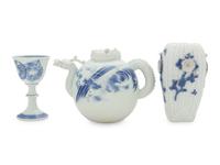 Three Japanese Blue and White Porcelain Wares