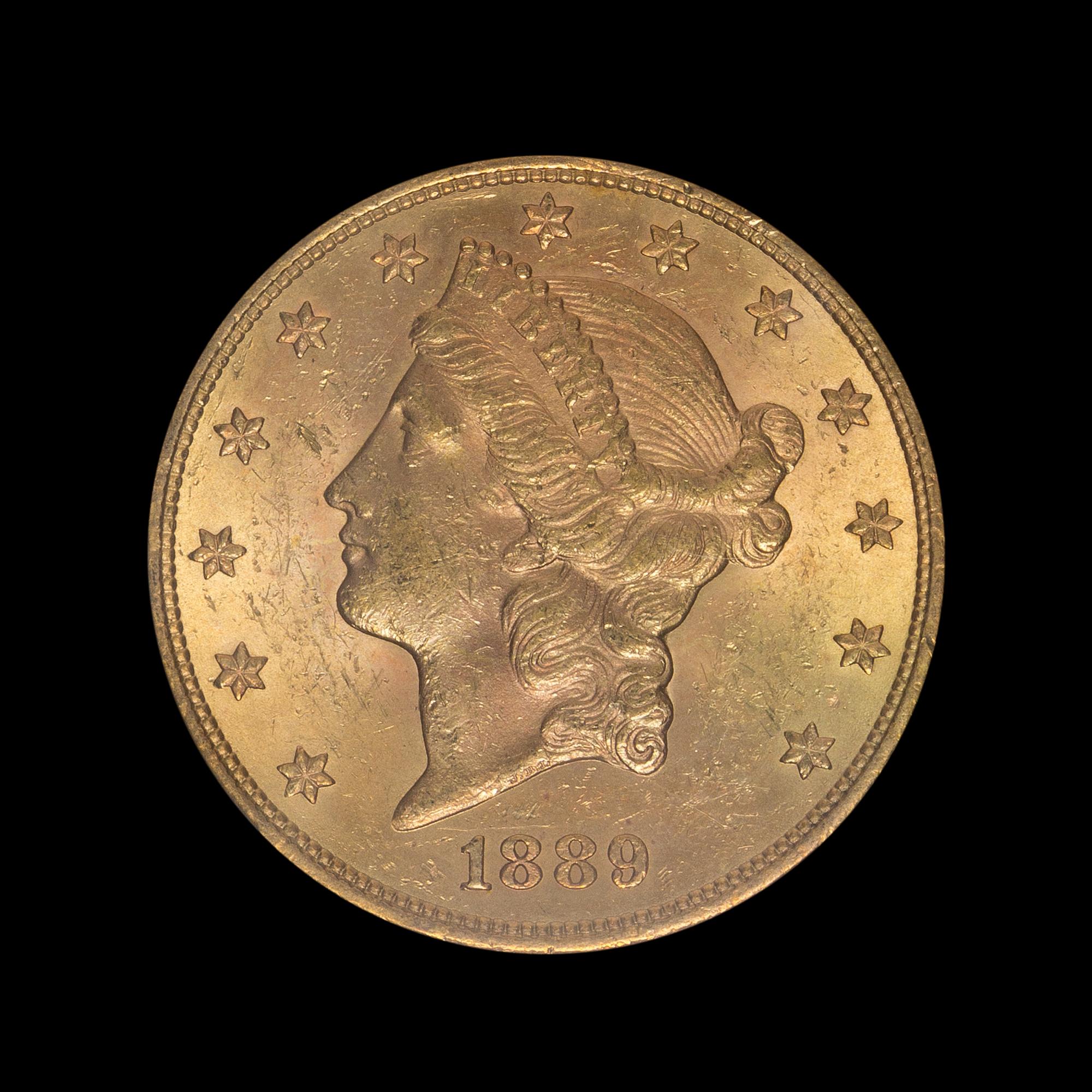 A United States 1889-S Liberty Head $20 Gold Coin