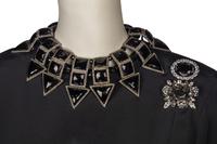 Two Designer Dresses with Two Brooches and Two Necklaces