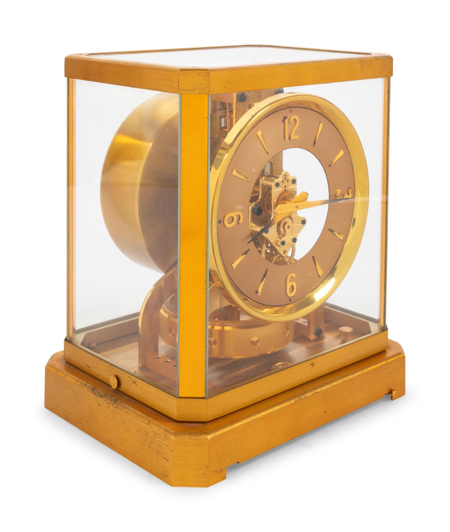 A Le Coultre Brass Atmos Clock