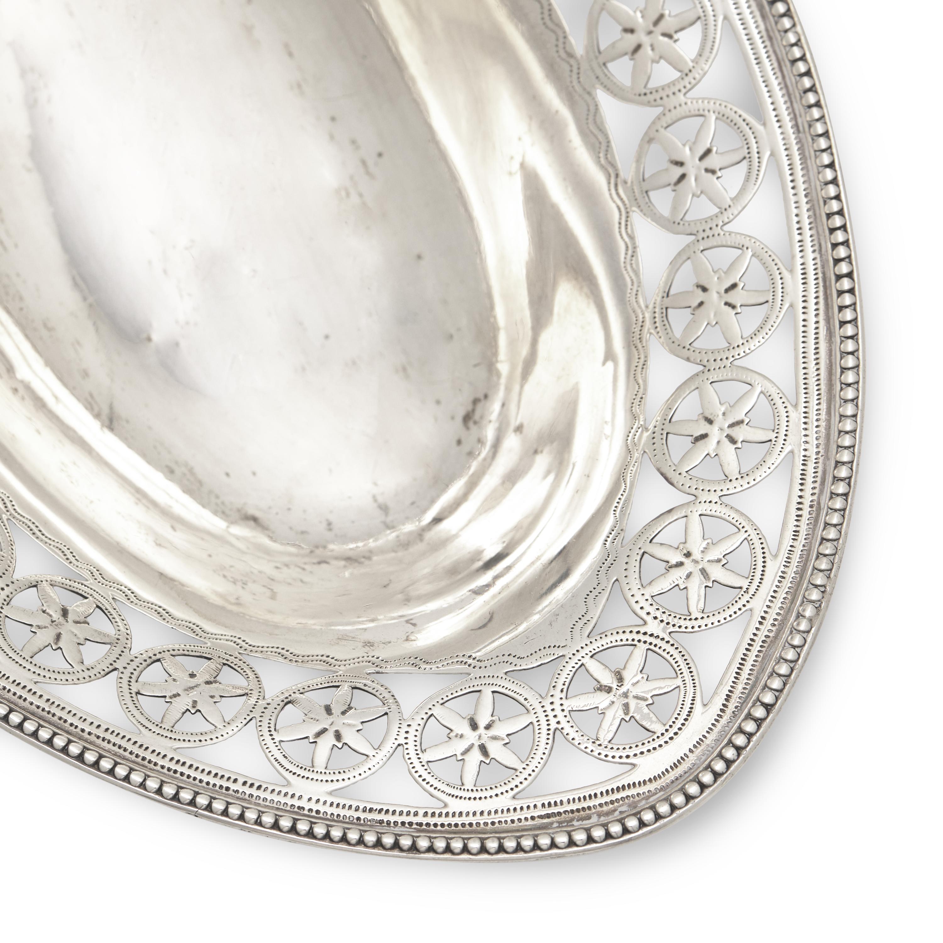 A George III Pierced Silver Lozenge-Form Sugar Basket
