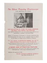 EDISON, Thomas (1847-1931). Typed letter signed ("Thos A Edison"). Orange, NY, 21 June 1921. [ With: ] Projecting Kinetoscope pamphlet.