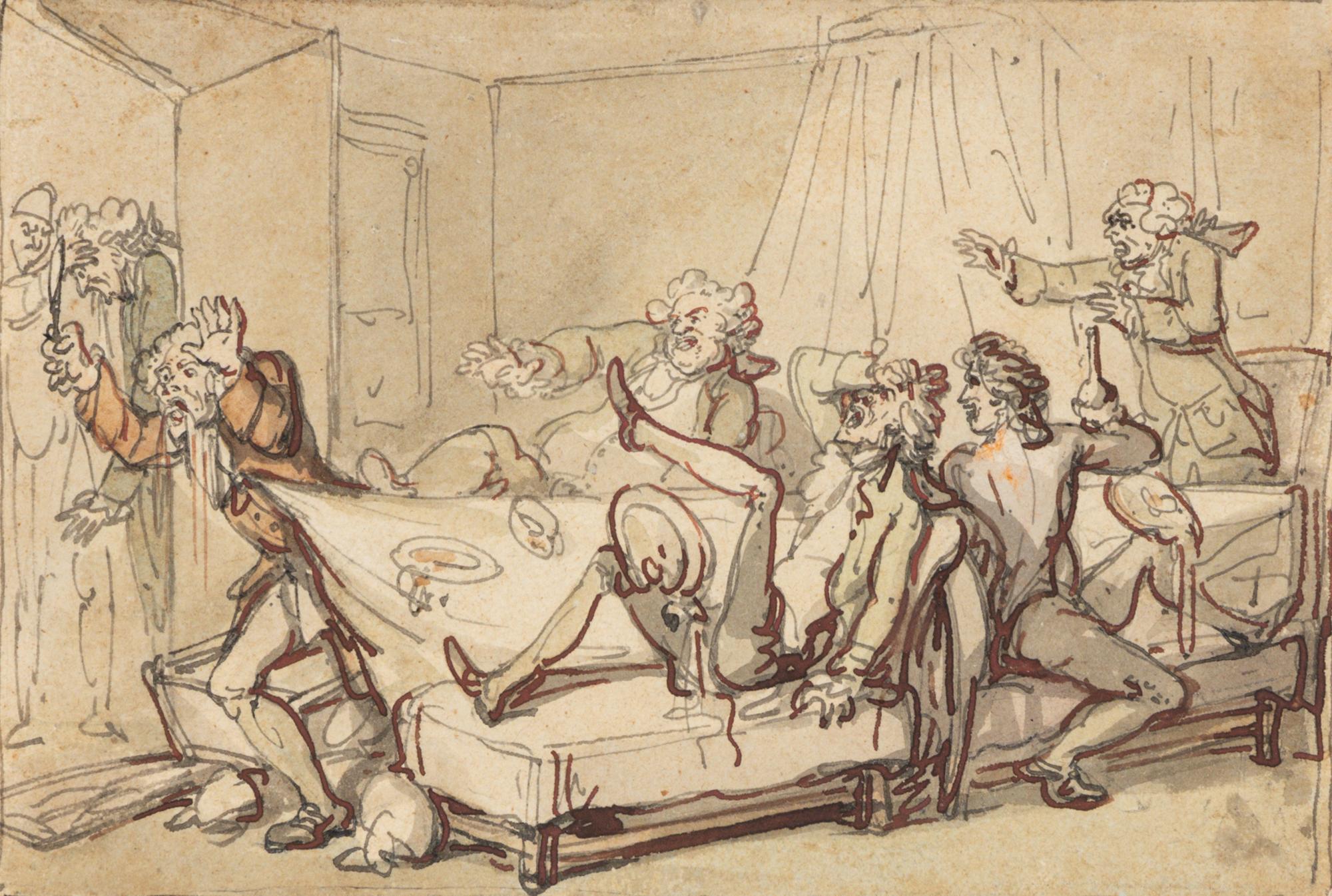A Group of Ten Drawings: seven illustrations for The Adventures of Roderick Random , and three unpublished illustrations for The Adventures of Joseph Andrews, and His Friend Mr. Abraham Adams