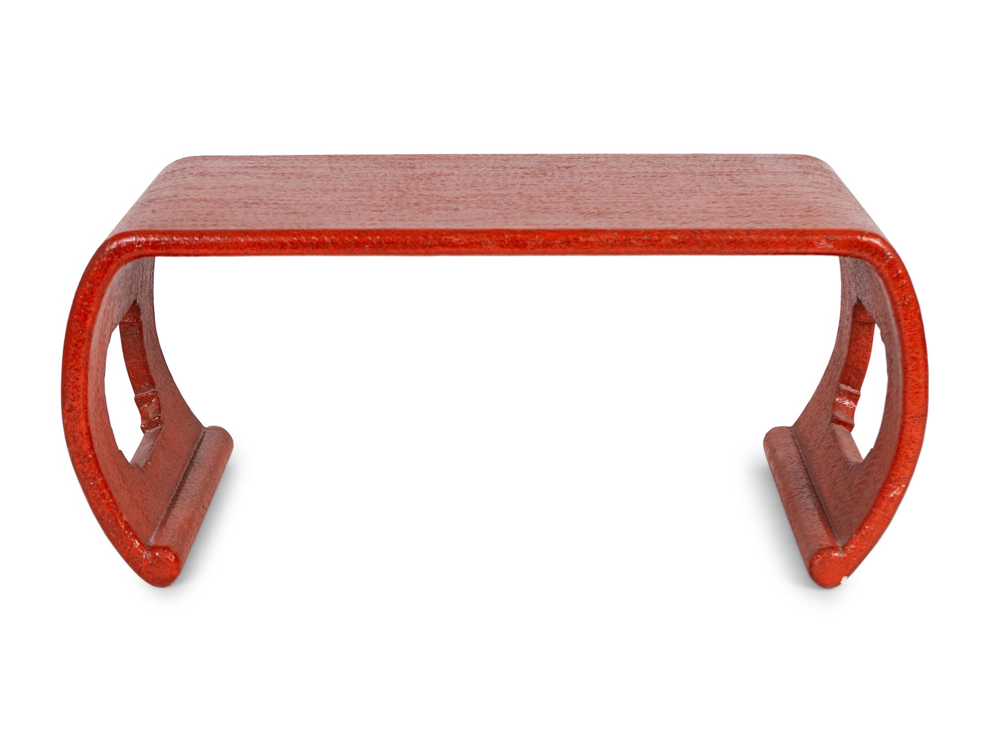 A Modern Painted Raffia Coffee Table in the Style of Karl Springer — 20TH CENTURY
