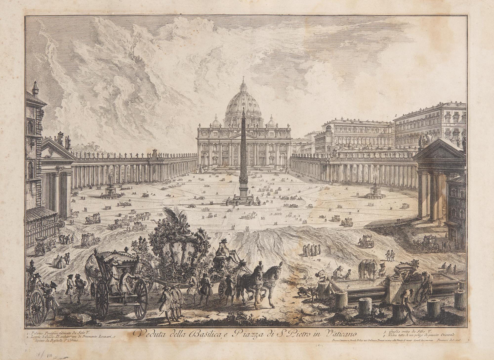 [Prints] Piranesi, Giovanni Battista. Veduta della Basilica, e Piazza di S. Pietro in Vaticano