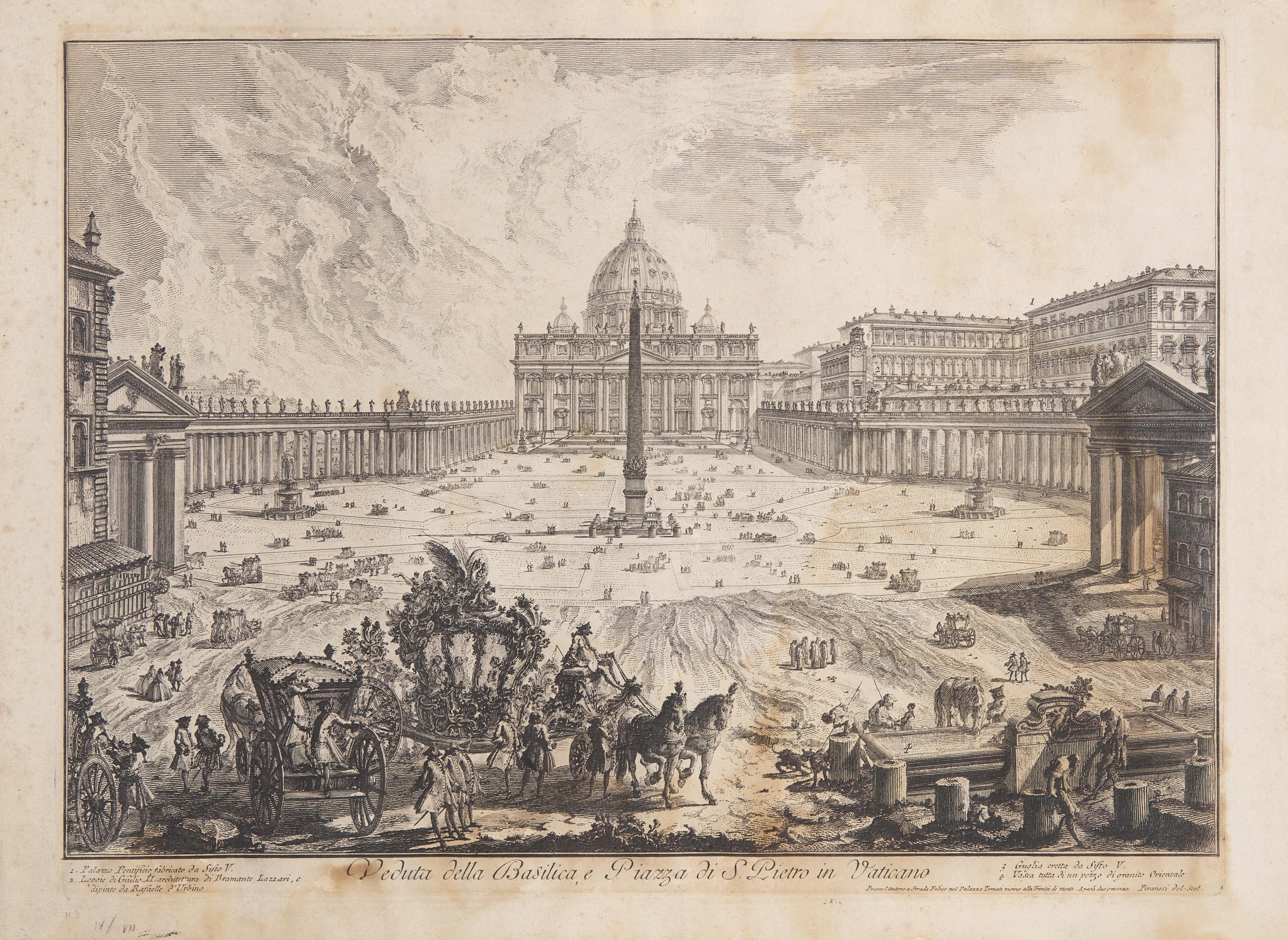 [Prints] Piranesi, Giovanni Battista. Veduta della Basilica, e Piazza di S. Pietro in Vaticano