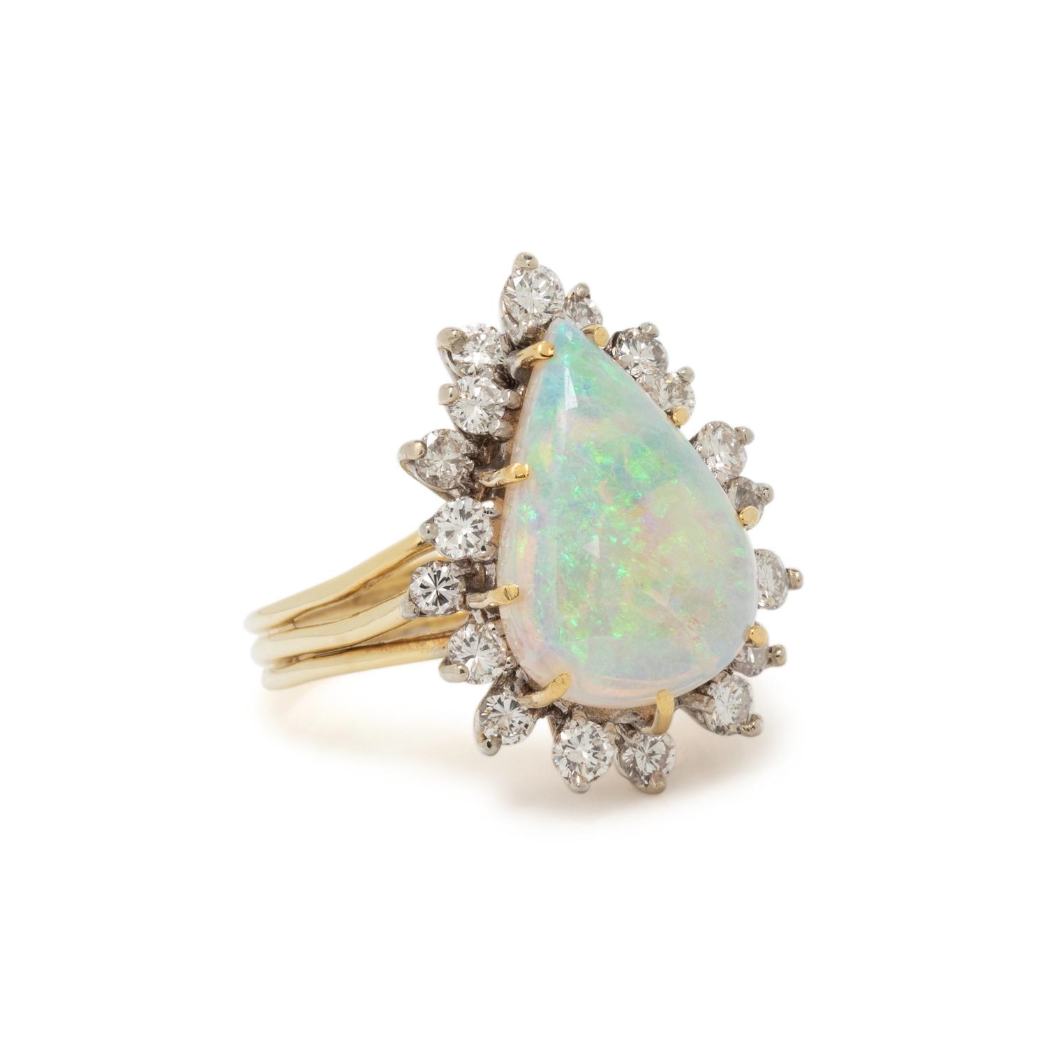 OPAL AND DIAMOND RING