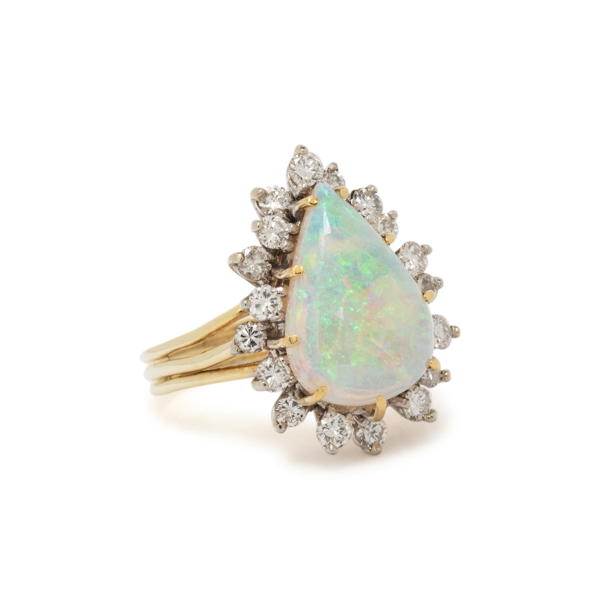OPAL AND DIAMOND RING