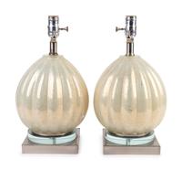 A Pair of Venetian Blown Glass Lamps — 20TH CENTURY