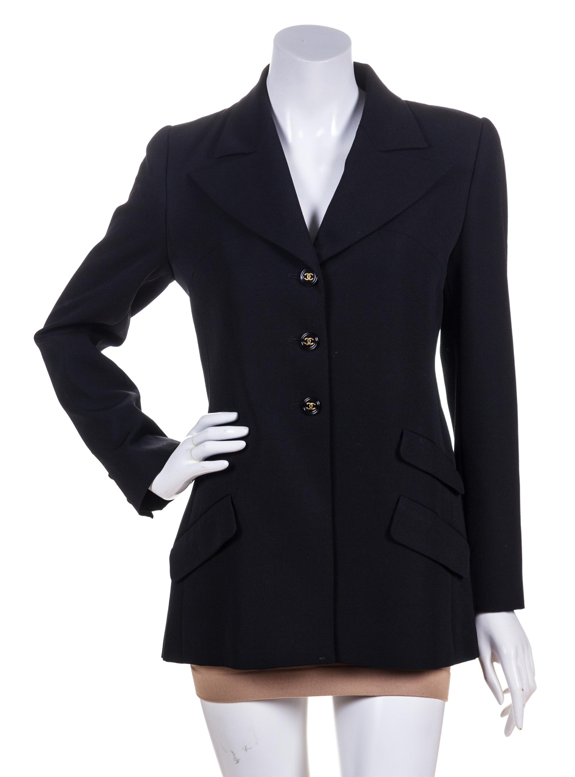 A Chanel Black Wool Single Breasted Jacket,