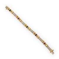Bicolor Gold and Multigem Bracelet