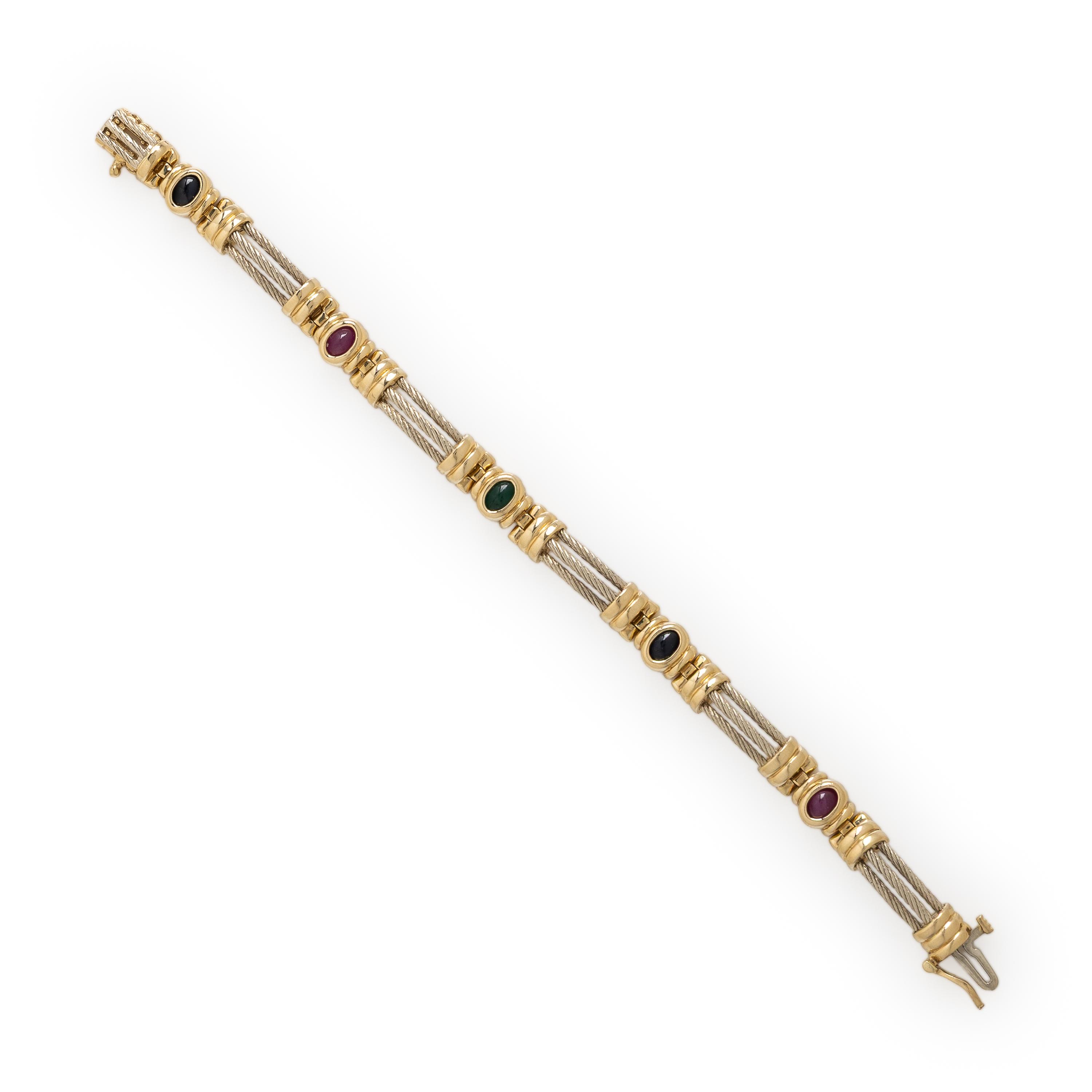 Bicolor Gold and Multigem Bracelet