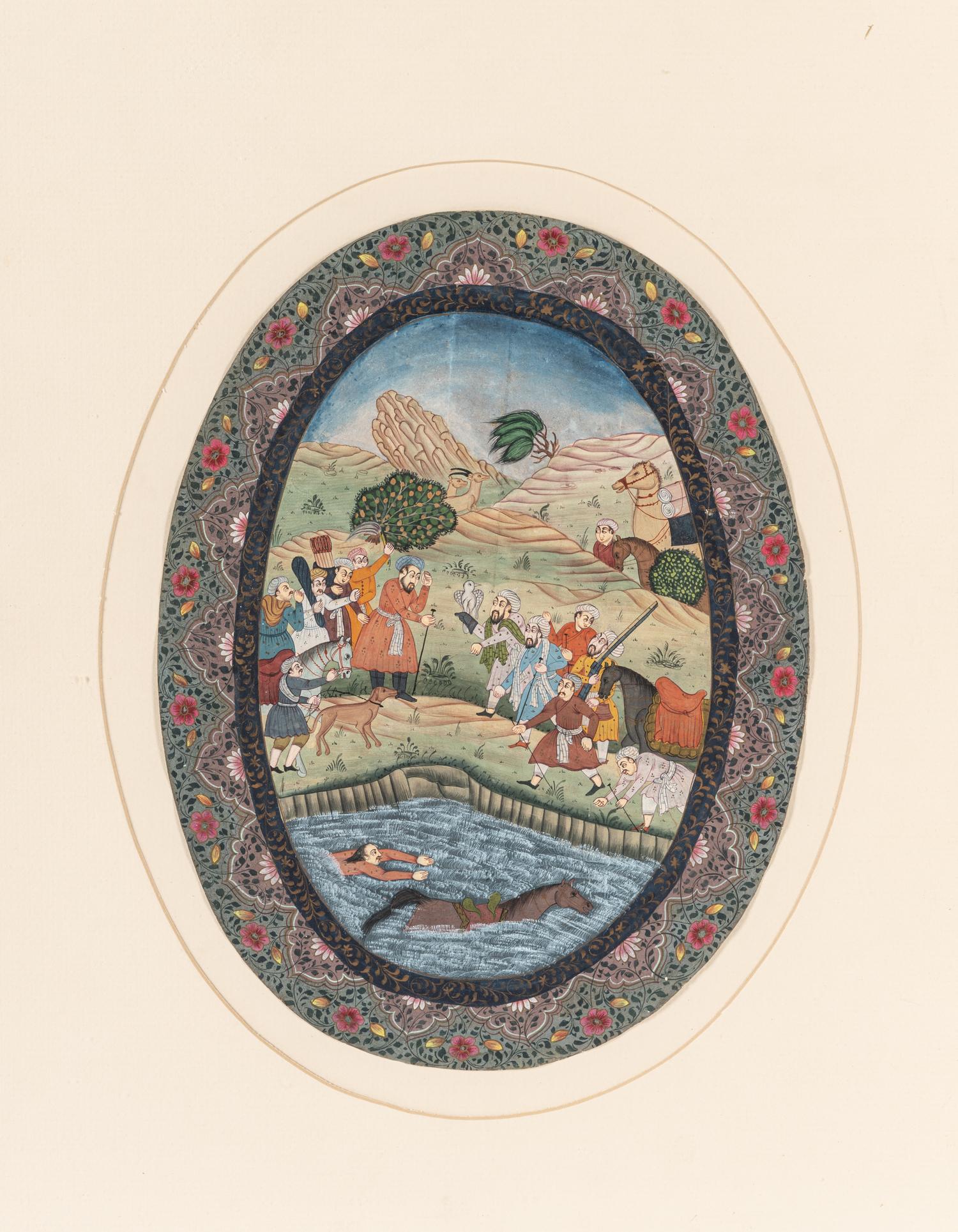 Nine Persian School Miniature Paintings