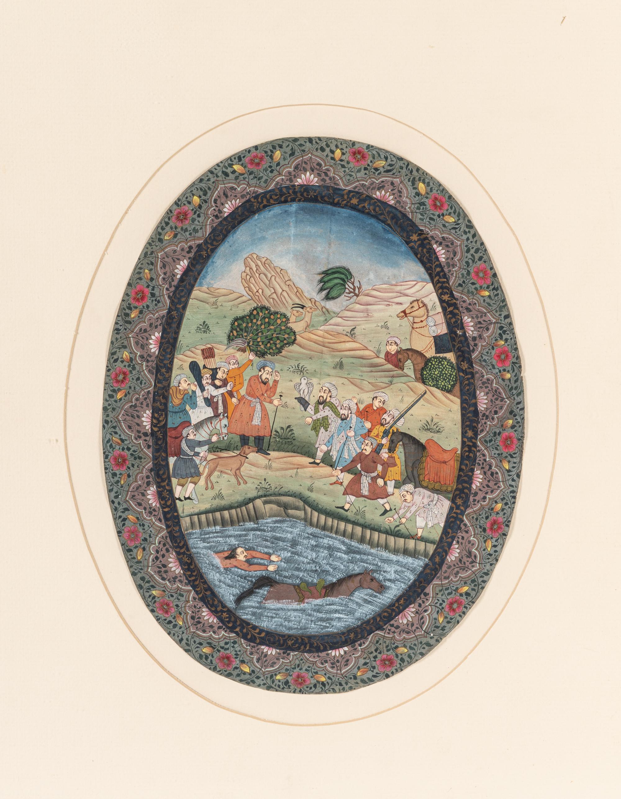 Nine Persian School Miniature Paintings