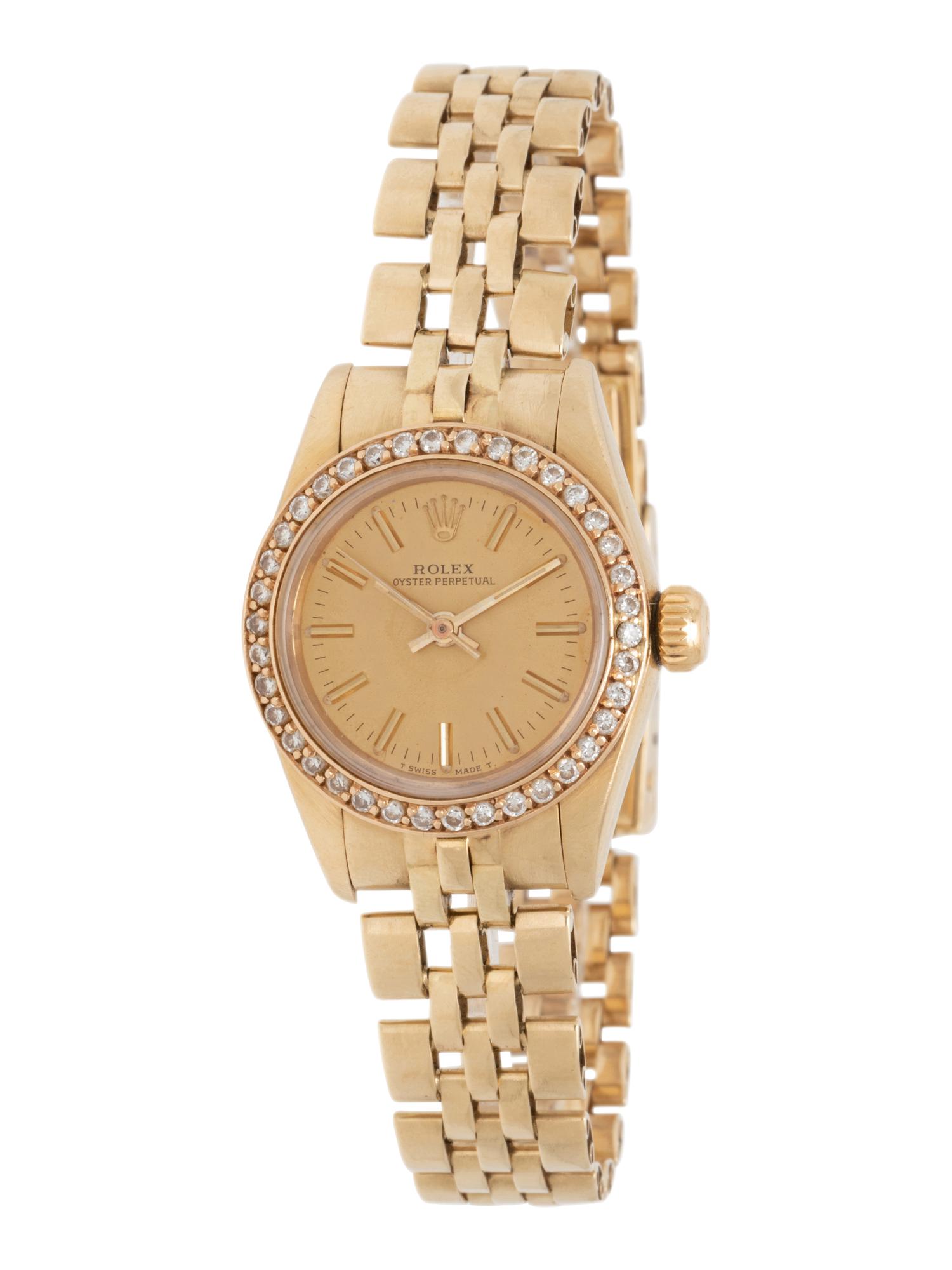 ROLEX, REF. 67197 14K YELLOW GOLD 'OYSTER PERPETUAL' WATCH