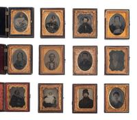 [EARLY PHOTOGRAPHY]. 43 ninth and sixteenth plate ambrotypes and tintypes.