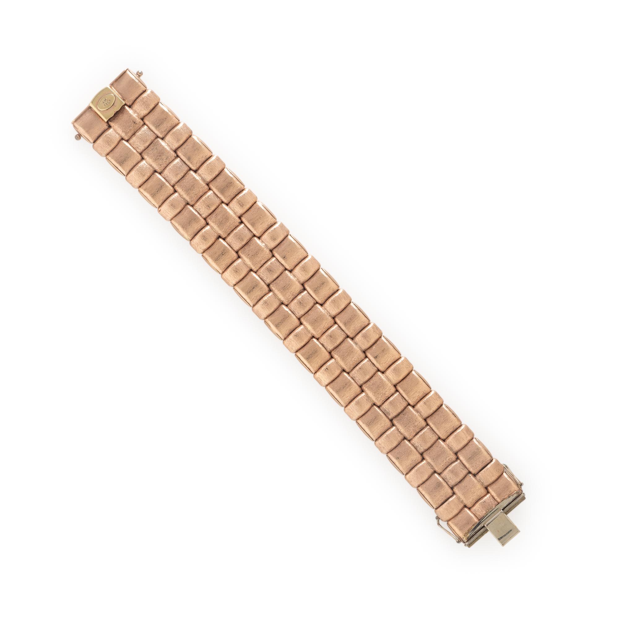 Rose Gold Basket Weave Bracelet