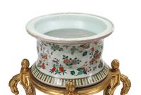 A Pair of Chinese Porcelain Jardinières on Giltwood Bases