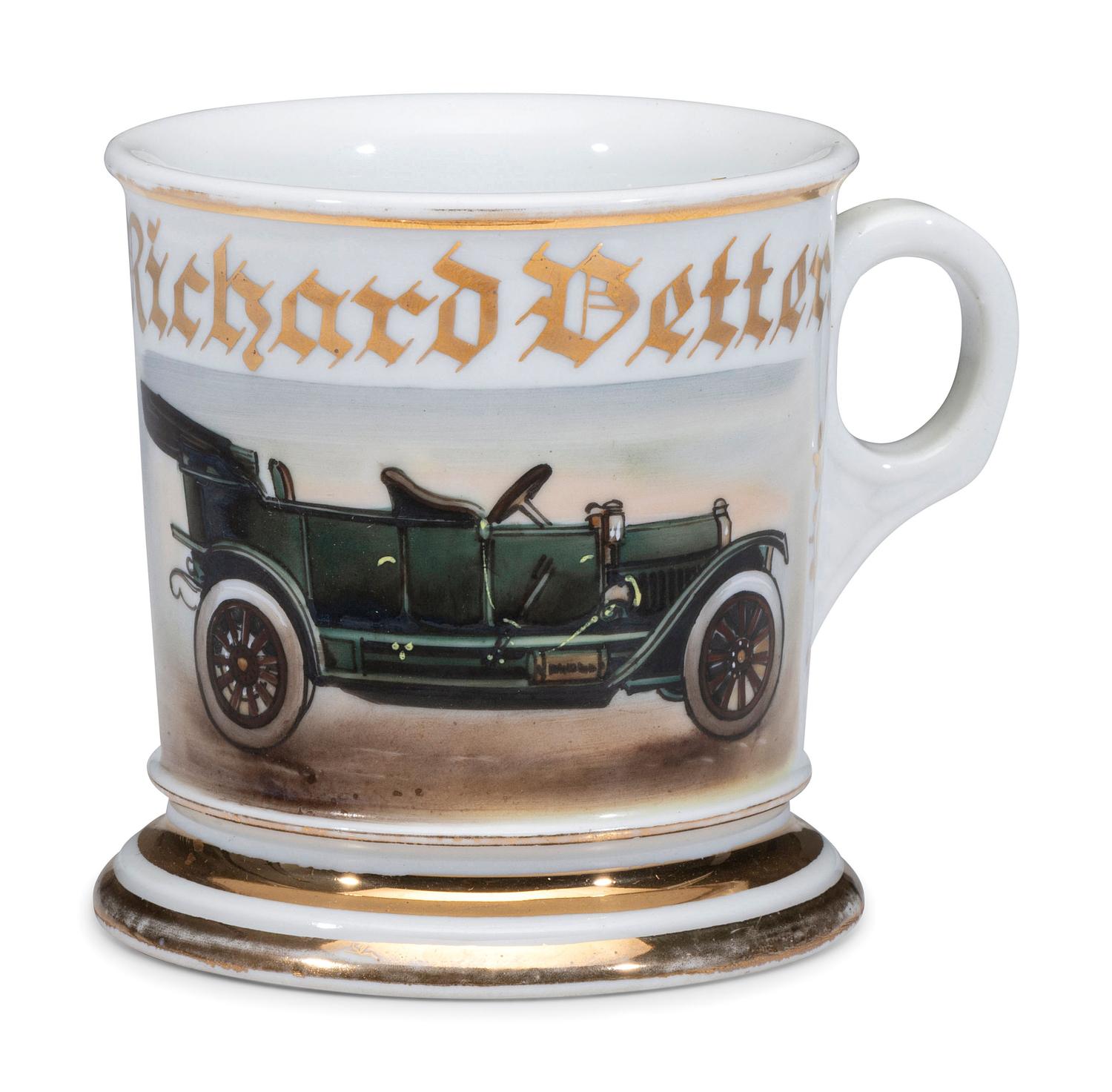 An Open Touring Car Porcelain Shaving Mug