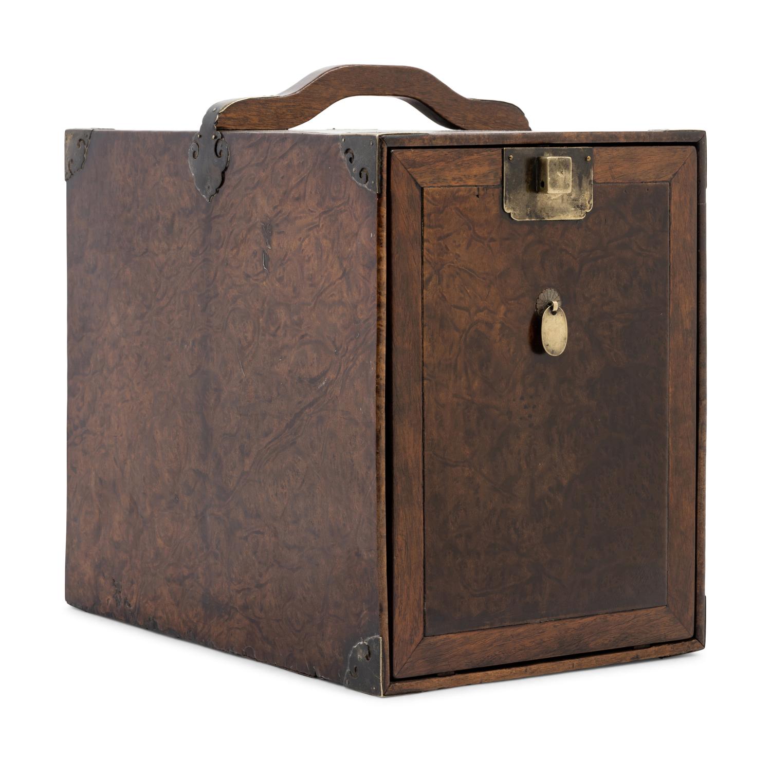A Chinese Burlwood Portable Medicine Chest, Yaoxiang