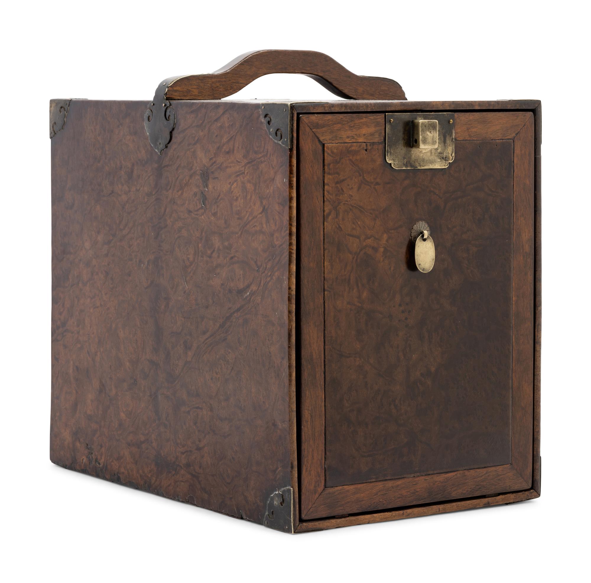 A Chinese Burlwood Portable Medicine Chest, Yaoxiang