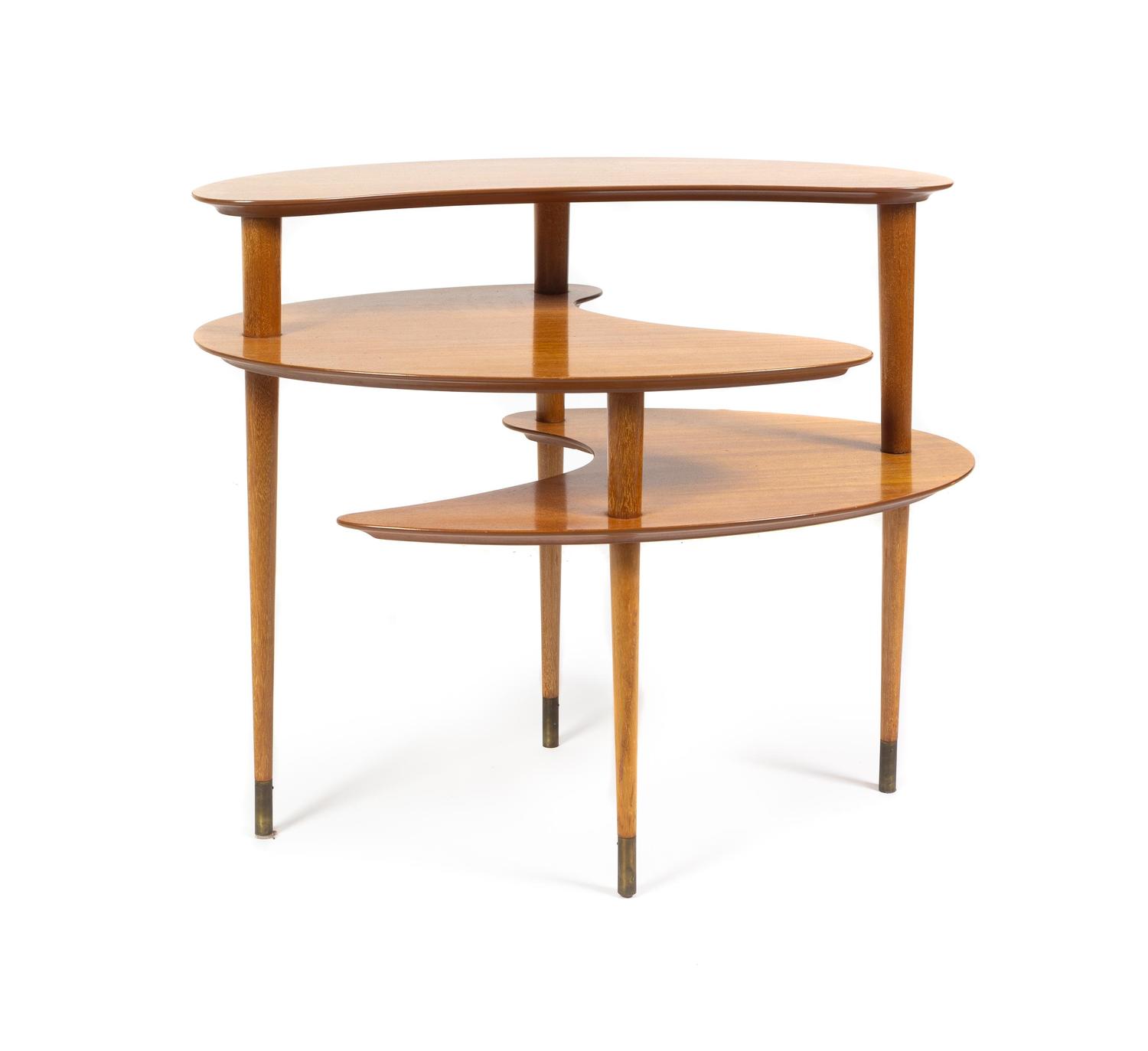 Three Tiered Side Table Brown Saltman, USA