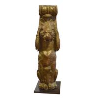 A Cast Iron Facade Ornament 4" W x 4" D x 13" H — United States, Early 20th Century