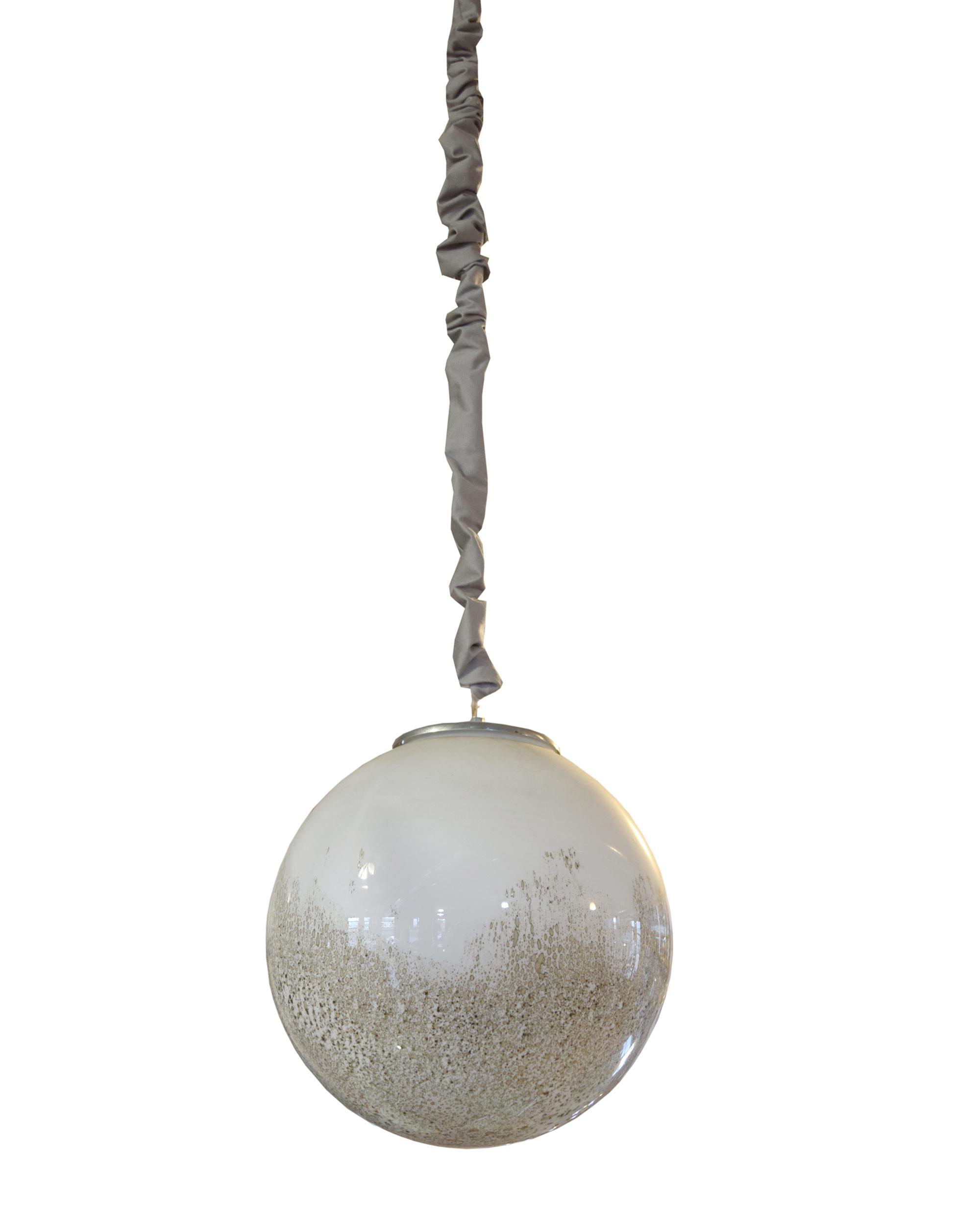 A Mid-Century Glass Pendant Light 13" W x 13" W x 61" H — Argentina, Circa 1950