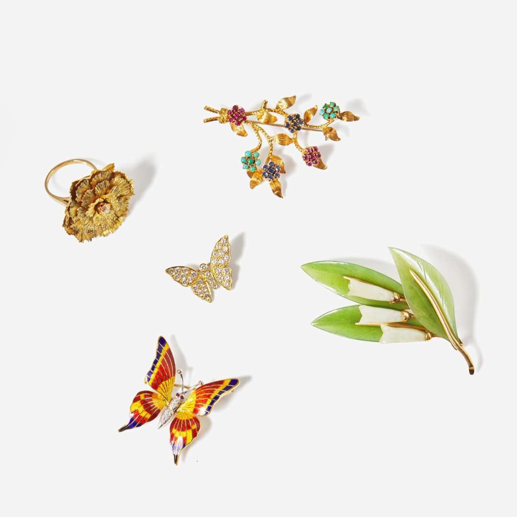 A Miscellaneous Collection of Gold and Gem-Set Jewelry