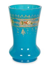Six French Gilt Decorated Opaline Glass Articles