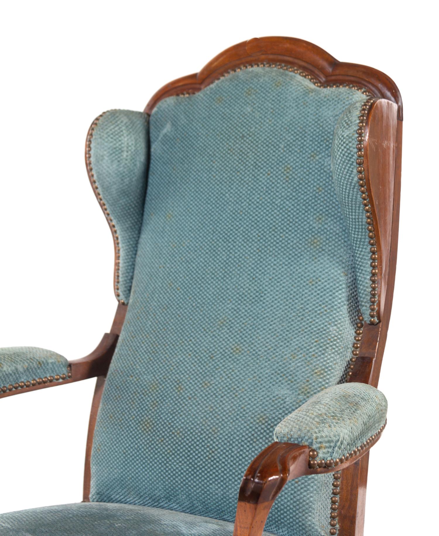A Pair of Louis Philippe Mahogany Wingback Bergères