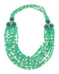 A William de Lillo Jade and Faux Pearl Multistrand Parure, Necklace: 24"; Bracelet: 8" x 1"; Earclips: 1" x .75".