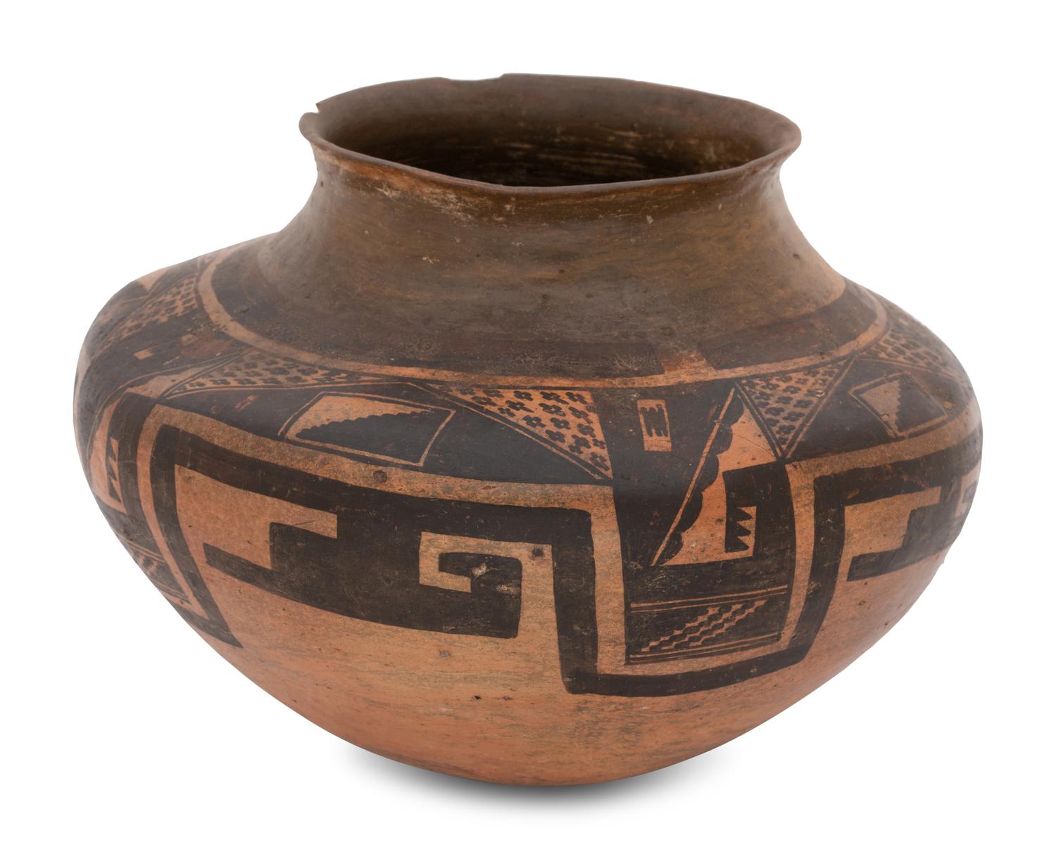 Jeddito Black-on-Orange Pottery Jar