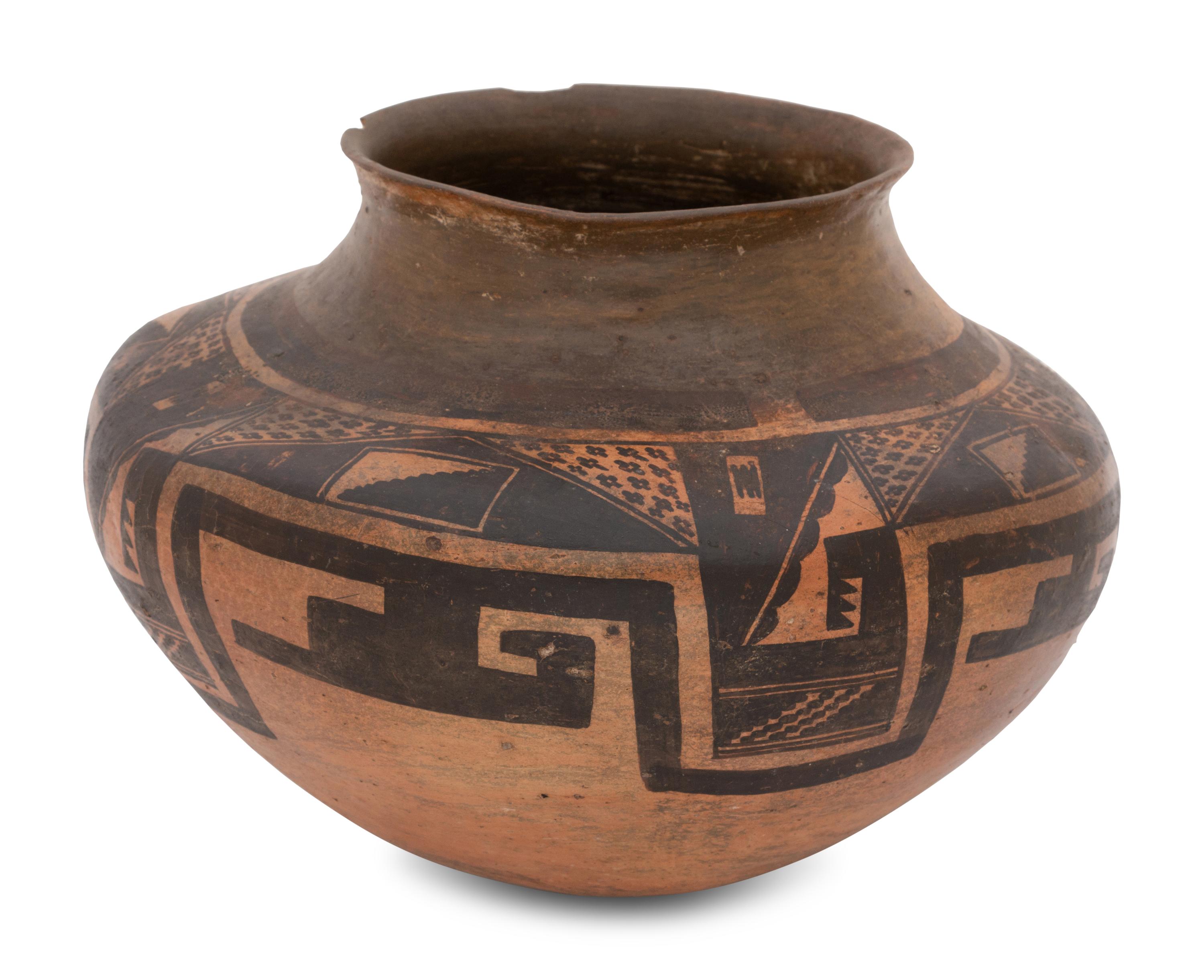 Jeddito Black-on-Orange Pottery Jar