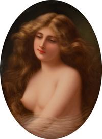 A Berlin (K.P.M.) Porcelain Plaque Depicting " Solitude" After Angelo Asti