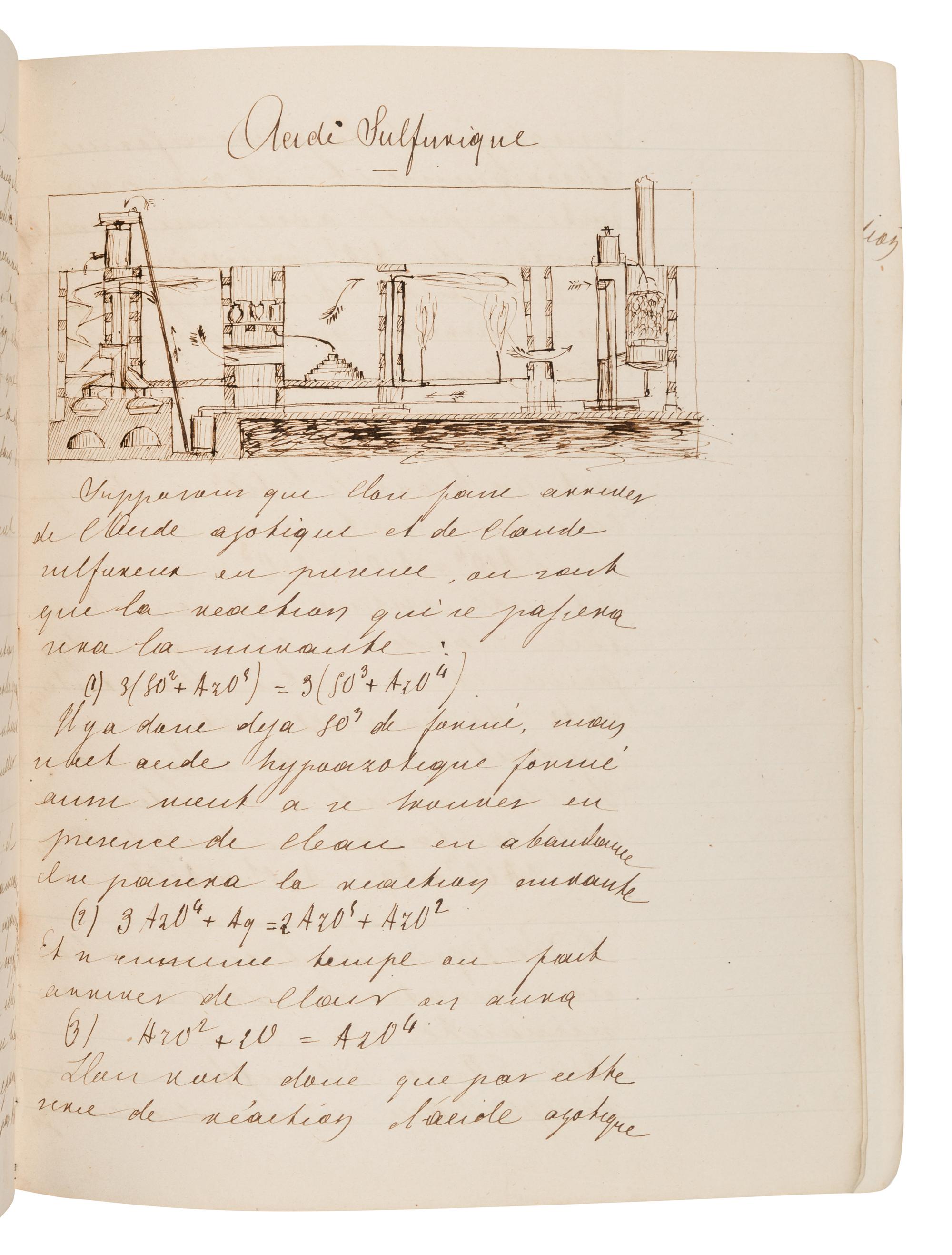 [CHEMISTRY -- MANUSCRIPTS]. A group of 4 notebooks of student’s lecture notes, comprising: