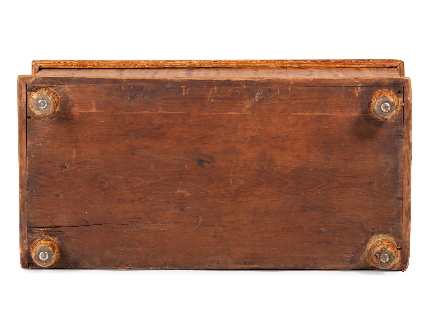 A Country Grain Painted Yellow Poplar Blanket Chest