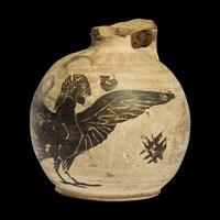 A Corinthian Black-Figured Aryballos with Siren