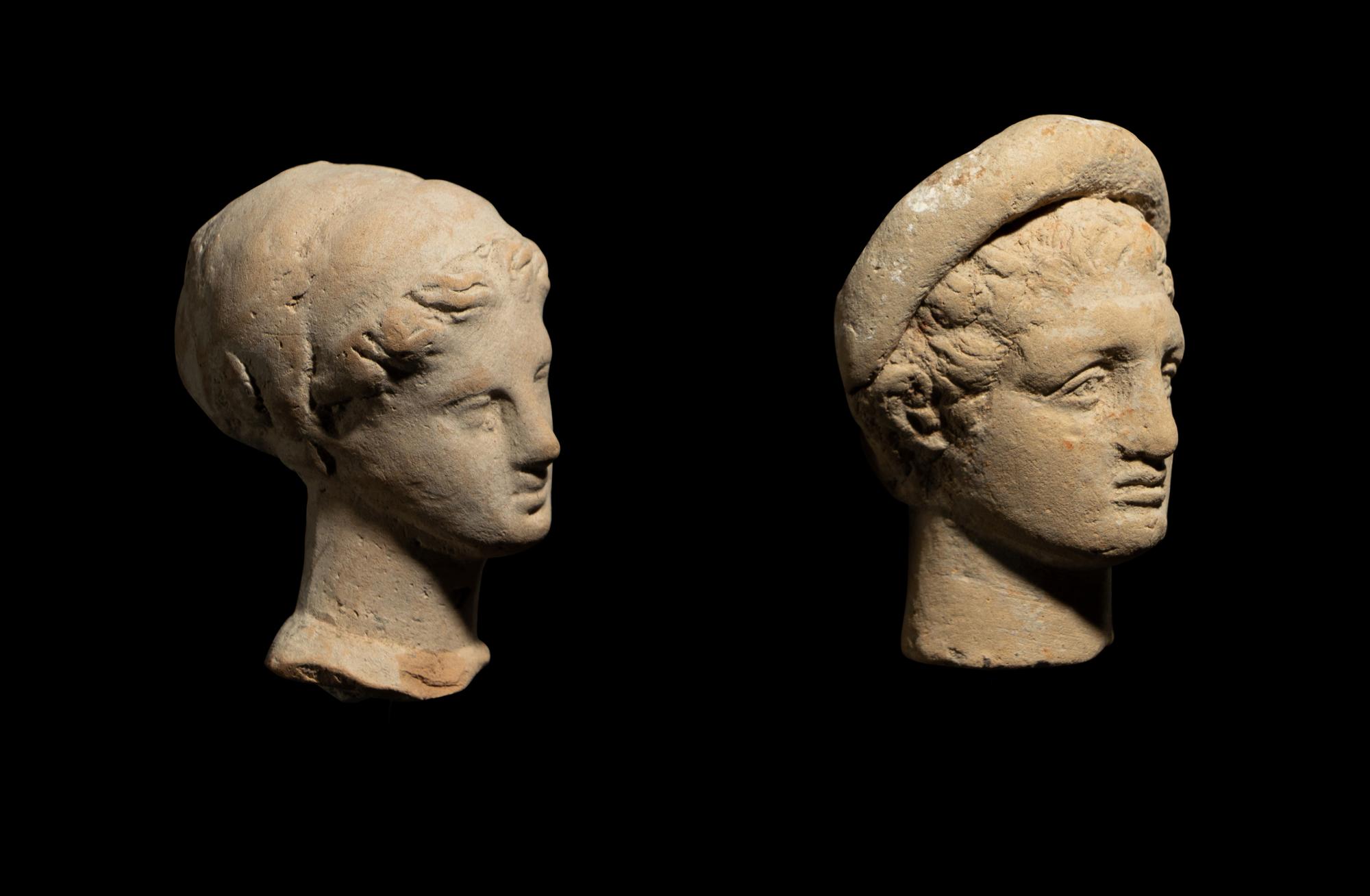Two Hellenistic Terracotta Female Heads