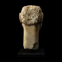 A South Arabian Alabaster Head of a Bearded Man