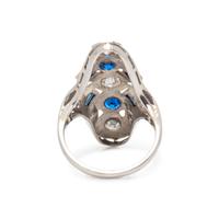 DIAMOND AND SYNTHETIC SAPPHIRE RING