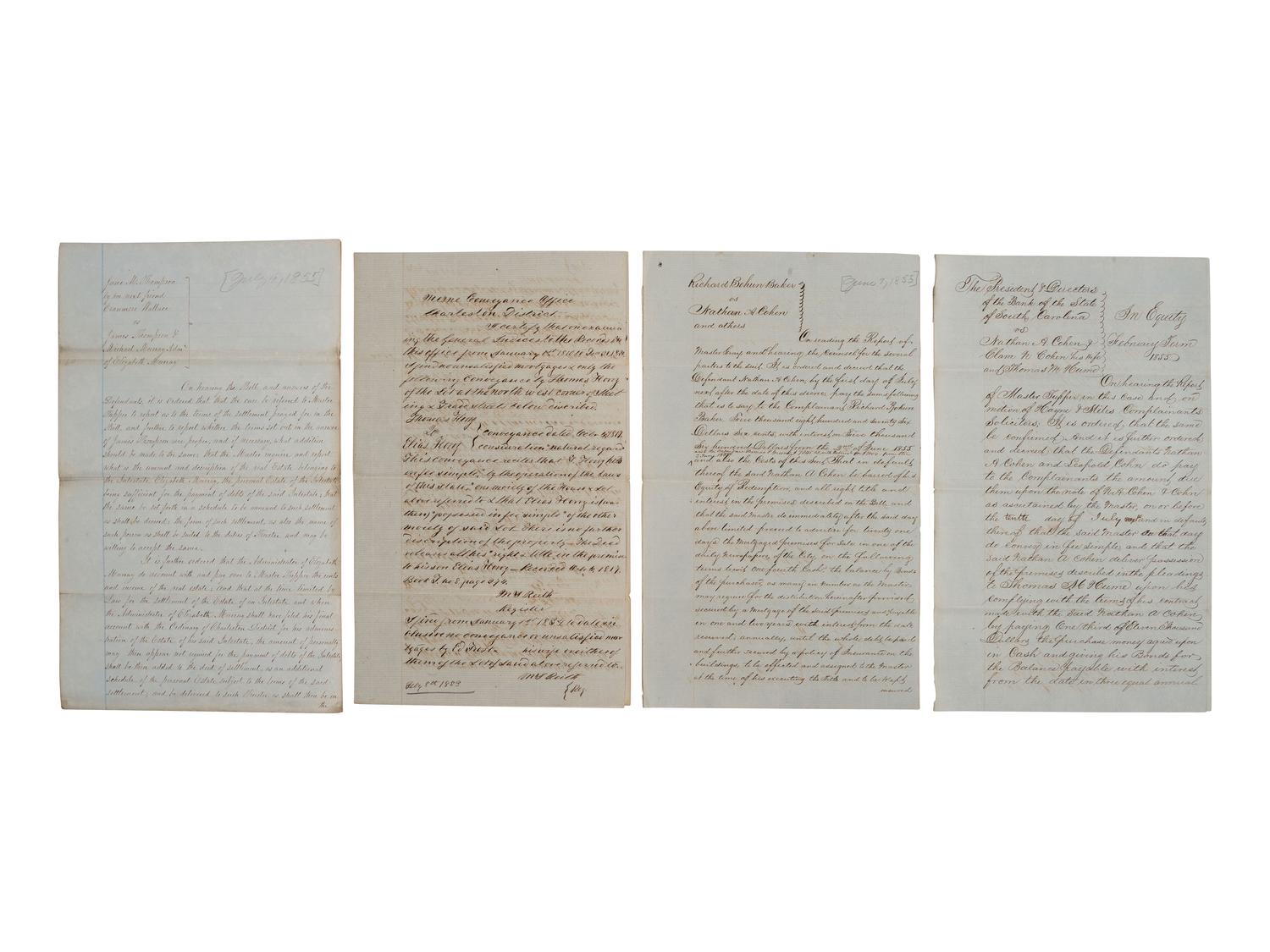 [SOUTH CAROLINA]. Group of 19th-century legal documents, including: