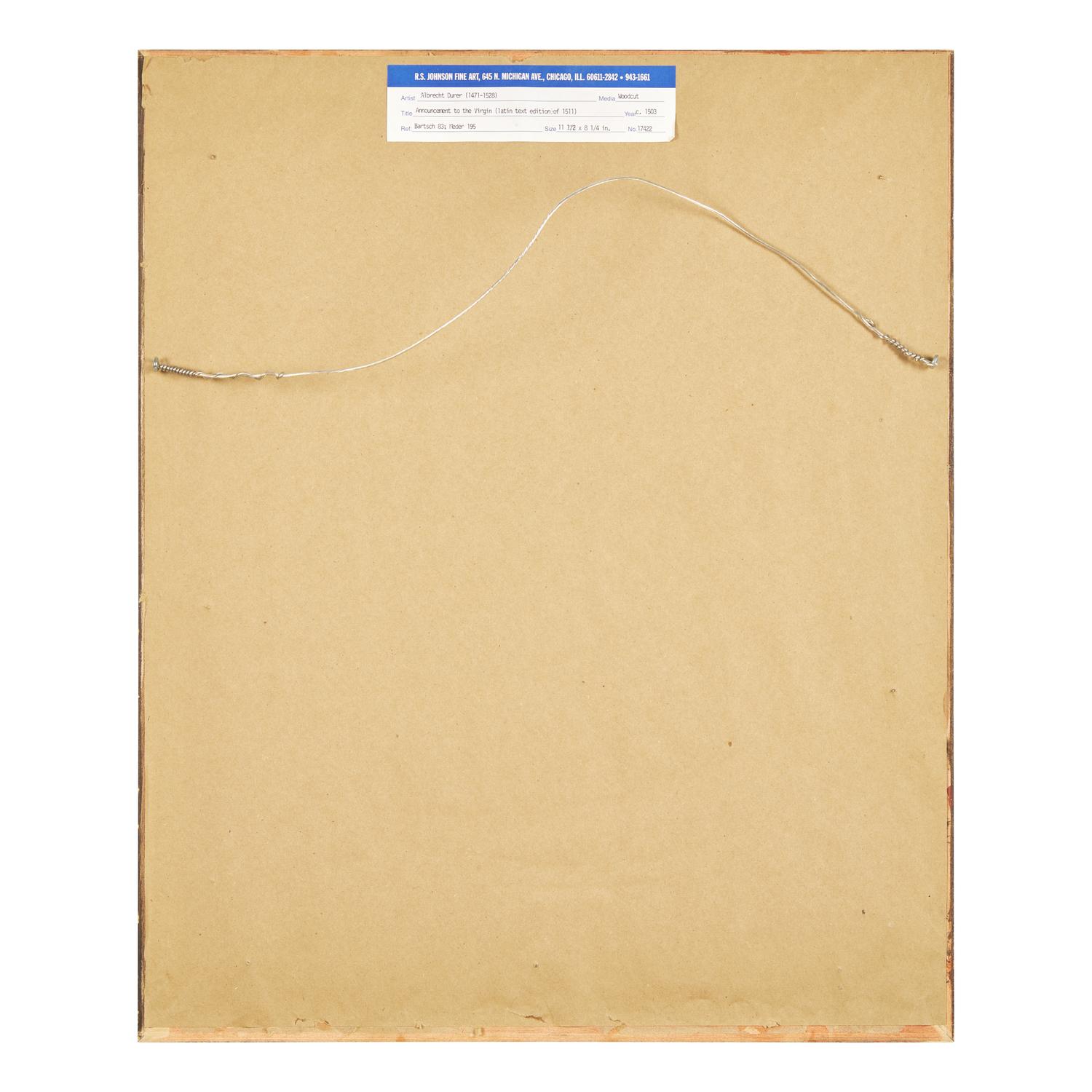 Albrecht Dürer (German, 1471–1528) — The Annunciation (from Life of the Virgin ), ca. 1503