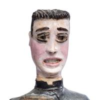 Seven Folk Art Carved and Painted Wood Figures