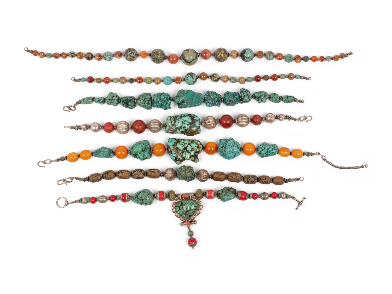 A Group of Thirteen Beaded Necklaces
