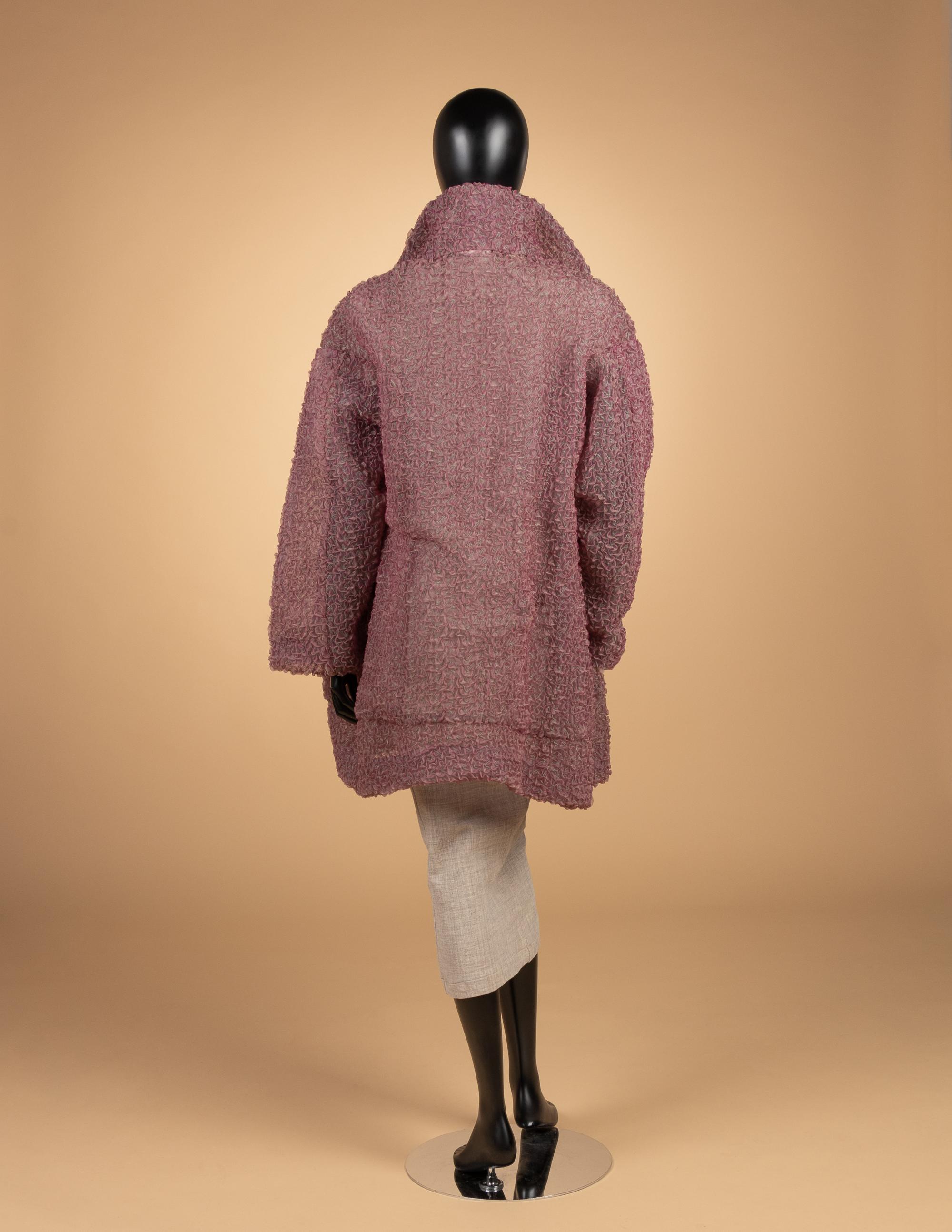 Comme des Garçons Beige Bump Dress & Pink Iridescent Jacket, Spring 1997