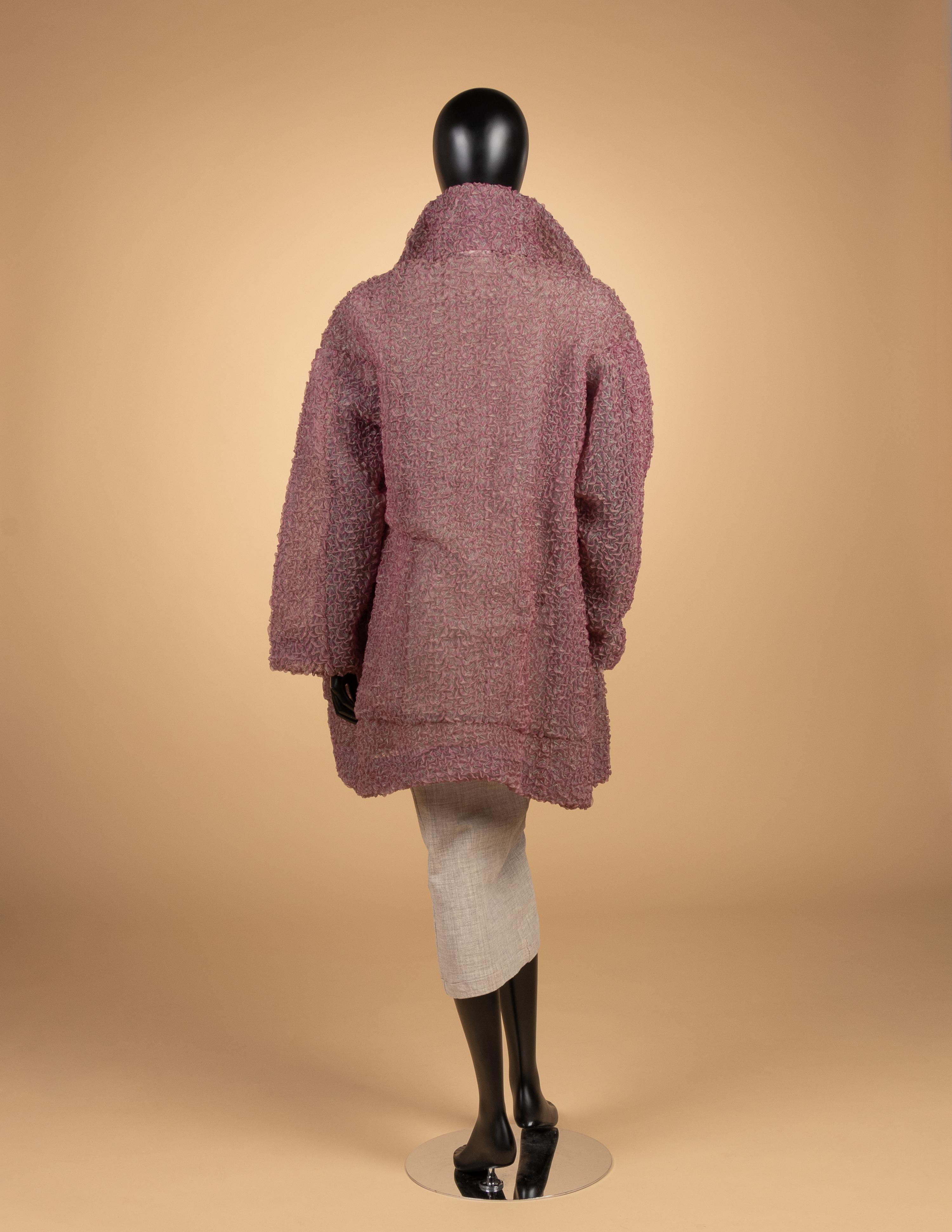 Comme des Garçons Beige Bump Dress & Pink Iridescent Jacket, Spring 1997