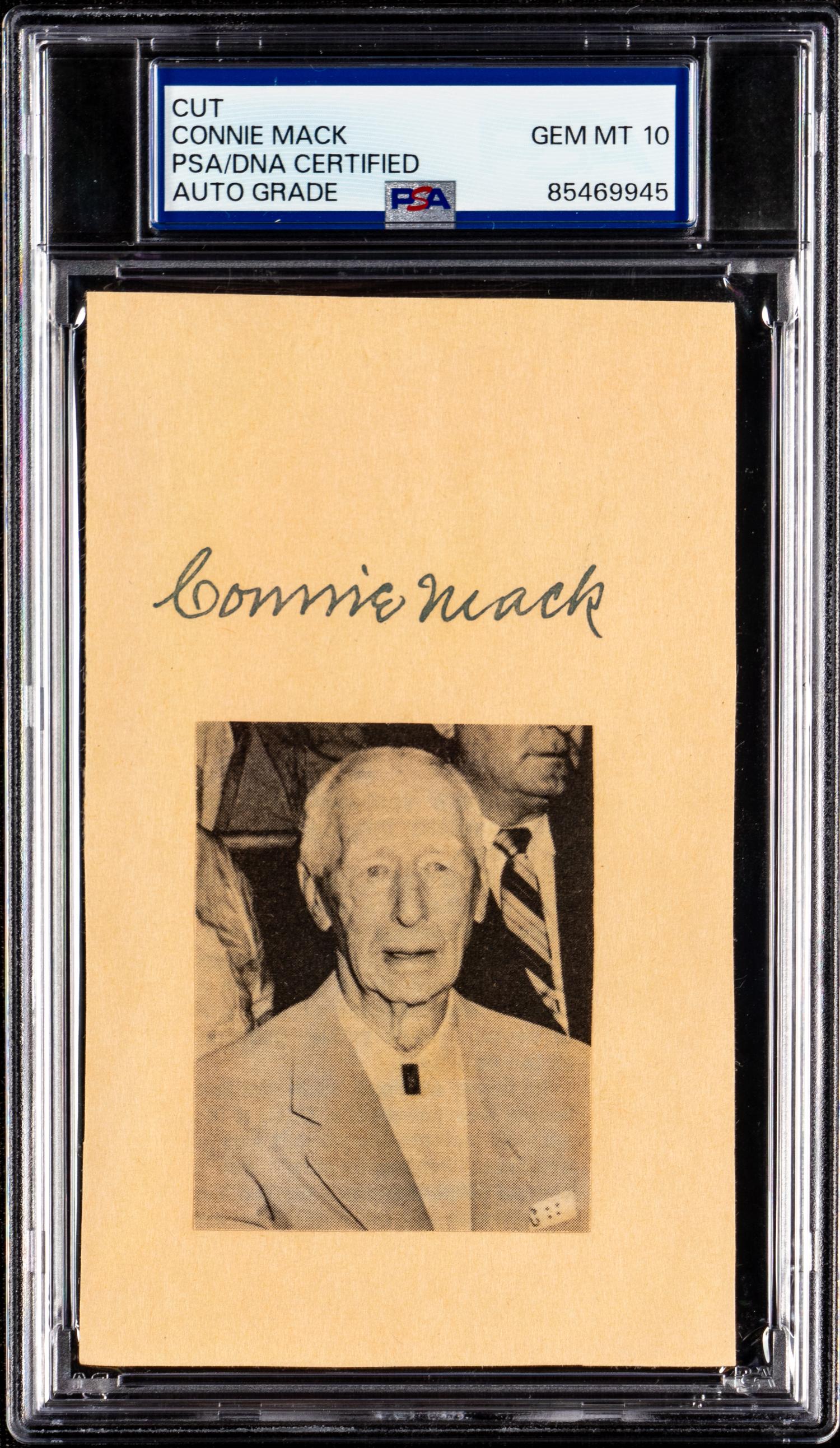 A Connie Mack Signed Autograph Cut (PSA ENCAPSULATED)