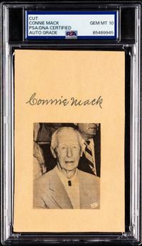 A Connie Mack Signed Autograph Cut (PSA ENCAPSULATED)